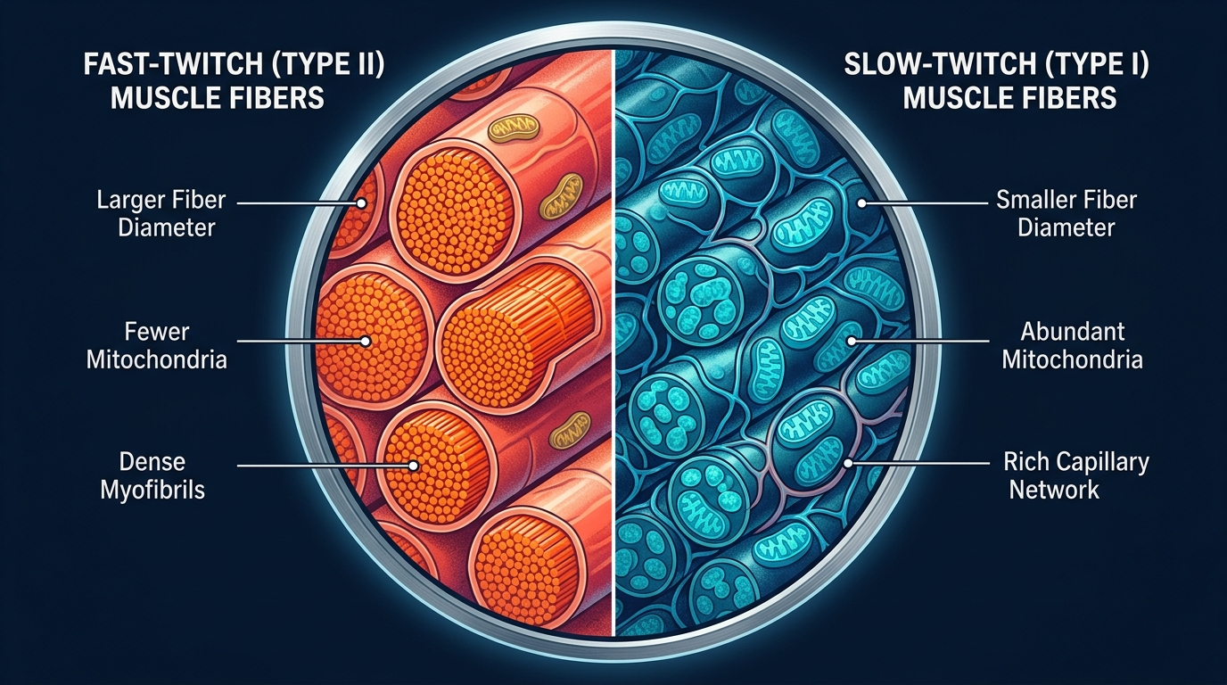 Fast-twitch vs slow-twitch muscle fibers