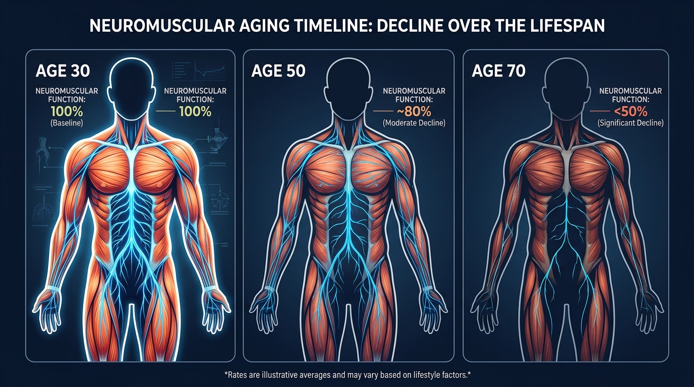 Neuromuscular aging timeline